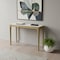 Homeroots 47" White and Natural Faux Marble and Solid Wood Console Table 716256 - alternate 3