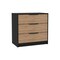 Homeroots 28" Natural and Black Three Drawer Dresser 544005 - alternate 8