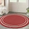 Homeroots 6' Red And Ivory Round Indoor Outdoor Area Rug 545947 - alternate 8