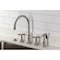 Kingston Brass Double-Handle Widespread Kitchen Faucet with Brass Sprayer, Brushed Nickel KS2798BEXBS - alternate 6
