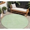 Homeroots 8' Mint Green And Ivory Round Abstract Washable Indoor Outdoor Area Rug 599738 - alternate 1