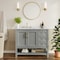 Flash Furniture Vega 42in. Vanity w/Sink, Cabinet w/Gold Hardware, Open Shelf & 3 Drawers, Marble Counter, Gry/Wht FS-VEGA42-GY-HDGLD-GG - alternate 1