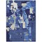 Homeroots 10' X 14' Navy Blue Ivory And Gray Abstract Washable Indoor Outdoor Area Rug 599591 - alternate 8