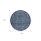 Homeroots 8' Blue And Black Round Damask Washable Indoor Outdoor Area Rug 605087 - alternate 6