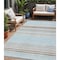 Homeroots 5' X 8' Sky Blue Gray And Beige Striped Washable Indoor Outdoor Area Rug 614834 - alternate 1