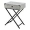 Homeroots 24" Black And Gray Wood And Metal End Table With Drawer 333259 - alternate 5