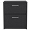 Homeroots 19" Black Wood Two Drawer Nightstand 526154 - alternate 1