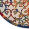 Homeroots 4' Ivory Blue Orange And Green Round Trellis Indoor Outdoor Area Rug 546797 - alternate 5