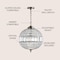 Jonathan Y Georgina 16" Crystal/Metal LED Pendant, Antique Brass JYL6110B - alternate 13