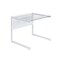 Homeroots 33" Clear and White Glass and Stainless Steel Writing Desk 524928 - alternate 4