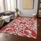 Homeroots 5' X 8' Red And Ivory Damask Washable Indoor Outdoor Area Rug 614456 - alternate 9