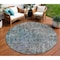 Homeroots 8' Fern Green Round Abstract Washable Indoor Outdoor Area Rug 607868 - alternate 1