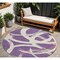 Homeroots 8' Purple Ivory And Gray Round Abstract Washable Indoor Outdoor Area Rug 599156 - alternate 1