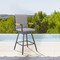 Armen Living Crown Outdoor Patio Swivel Bar Stool in Black Aluminum with Wood Accent and Dark Gray Cushions LCCRSWBABLKDGRY30 - alternate 6