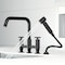 Vigo Cass Two-Handle Widespread Bridge Kitchen Faucet with Side Sprayer in Matte Black VG02051MB - alternate 7