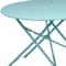 Homeroots 36" Aqua Rounded Aluminum Folding Outdoor Dining Table with Umbrella Hole 606432 - alternate 6