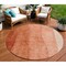 Homeroots 8' Red Copper And Terra Cotta Round Ombre Washable Indoor Outdoor Area Rug 581818 - alternate 1