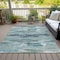 Homeroots 8' X 10' Sage Teal Blue And Navy Blue Abstract Washable Indoor Outdoor Area Rug 612482 - alternate 9