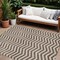 Homeroots 8' X 10' Brown And Beige Chevron Washable Indoor Outdoor Area Rug 595304 - alternate 1
