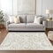 Homeroots 3' X 5' Ivory And Beige Damask Washable Indoor Outdoor Area Rug 614437 - alternate 6