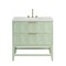 James Martin Vanities Emmeline 36'' Single Vanity, Pistachio w/ 3 CM Lime Delight Top D100-V36-PST-3LDL - alternate 1