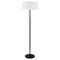 Homeroots 61" Black Two Light Floor Lamp With White Frosted Glass Drum Shade 523578 - alternate 1