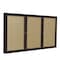 Ghent Indoor/Outdoor Enclosed Vinyl Bulletin Board, Bronze Aluminum Frame, 3'Hx6'W, 3 Door, Caramel PB33672VX-181 - alternate 1