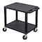 Luxor Utility Cart with Lipped Plastic Shelves, Thermoplastic Resin, 200 lb Load Capacity, 2 Shelves WT26E - alternate 11