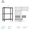 Factory 2U Wire Shelving Unit, 14inD x 24inW x 36inH, 3 Shelves, Medium Duty 250 lbs Per Shelf, Black 803965 - alternate 5