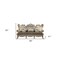 Homeroots 41" Champagne Cotton Blend Curved Floral Sofa And Toss Pillows 348222 - alternate 5