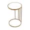 Homeroots 25" White and Gold Faux Marble and Iron Round C Table End Table And USB Port 543902 - alternate 7