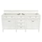 James Martin Vanities Brittany 72" Dbl Vanity in Bright White, w/ 3 CM Siberian Silestone Top w/FreePower Wireless Charger 655-V72-BW-FSFR - alternate 7