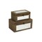 Homeroots Set of Two Natural And White Wood And Mirrored Glass Box With Lid, 2PK 489337 - alternate 1