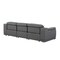 Homeroots 107" Dark Gray Italian Leather Reclining Metal USB Sofa 720280 - alternate 7