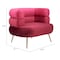Homeroots 41" Red And Gold Velvet And Upholstered Arm Chair 572296 - alternate 9