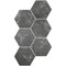 Apollo Tile 9x11 in. Textured Graphite Gray Porcelain Hexagon Wall and Floor Tile 8.07 sq ft/case, 16PK HEX88BORLAVA - alternate 6