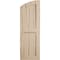 Ekena Millwork Riverwood 2 Equal Flat Panel w/Elliptical Top Faux Wood Shutters, 12W x 42H 38 Low Side, PR SHUFPL12X42RWPR - alternate 7
