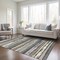 Homeroots 10' X 14' Charcoal Beige And Brown Striped Washable Indoor Outdoor Area Rug 598877 - alternate 6