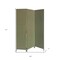 Homeroots 71" Green Fabric Folding Three Panel Screen Room Divider 379909 - alternate 5