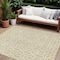 Homeroots 10' X 14' Wheat And Ivory Geometric Washable Indoor Outdoor Area Rug 594892 - alternate 1