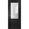 Sartodoors Sliding French Pocket Door 30 x 80 inches with, Lucia 22 Matte Black with Rain Glass, Kit Trims Ra LUCIA22PD-BLK-30 - alternate 1