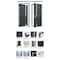 Vdomdoors Steel Door Cynex 6777 Black Sidelight and Transom Window Stainless Inserts Single Modern Painted-W3 CYNEX6777EXD-BLK-W36+12 x H80+16-Left-hand Inswing - alternate 6