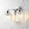 Jonathan Y Spaulding Vintage 13" 2-Light Iron/Chevron Pattern Glass Farmhouse Cottage LED Vanity Light, Chrome JYL3549A - alternate 12