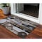 Homeroots 3' X 5' Brown Gray And Blue Geometric Washable Indoor Outdoor Area Rug 604494 - alternate 1