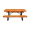 Leisure Craft 6' Standard Picnic Table, Perforated Metal, Portable, Orange T6XPP-PERF-ORANGE - alternate 6