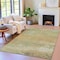 Homeroots 3' X 5' Beige And Fern Green Abstract Washable Indoor Outdoor Area Rug 630825 - alternate 5