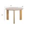 Homeroots 42" Natural Solid Wood Mirrored Double Pedestal Base Round Top Dining Table 712152 - alternate 5