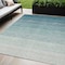 Homeroots 5' X 8' Teal Blue And Ivory Ombre Washable Indoor Outdoor Area Rug 595836 - alternate 1