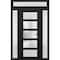 Vdomdoors Front Exterior Prehung FiberGlass Door Frosted Glass / Manux 8002 Matte Black / 2 Sidelight and Tra MANUX8002EXD-BLK-W14+36+14 x H80+14-LH - alternate 4