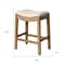 Homeroots 26" Beige and Brown Fabric and Solid Wood Backless Counter Height Bar Chair 632354 - alternate 5
